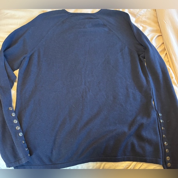 J. McLaughlin Jamey Button Cuff Sweater Navy Blue Size XL - Picture 4 of 5